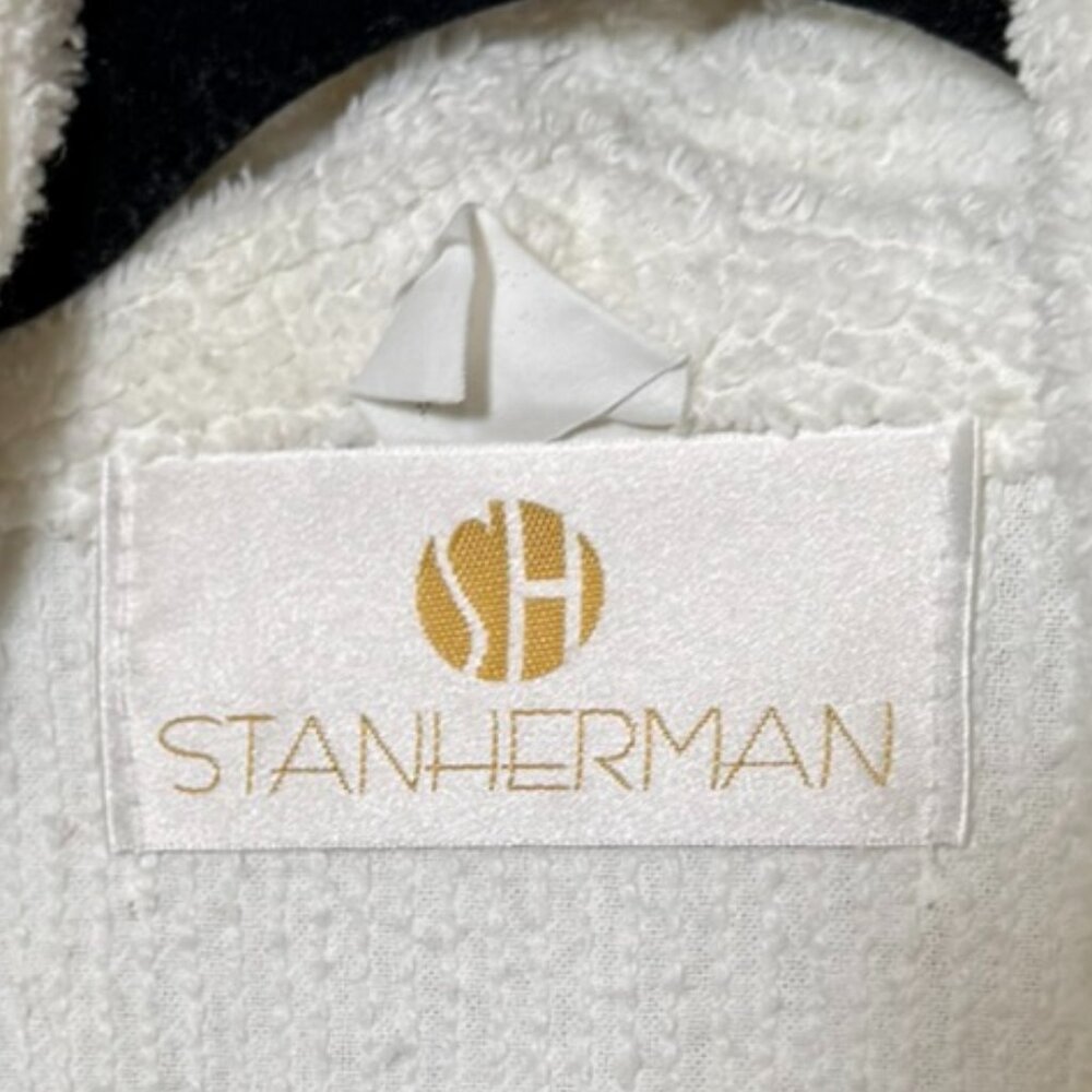 Vintage Stan Herman White Chenille Robe — Colorful Coffee Cups - VINTAGE - Picture 7 of 11